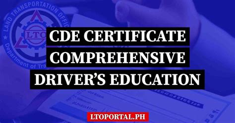 portal.lto.gov.ph cde exam|How to Get Comprehensive Driver’s Education (CDE) Certificate.